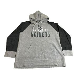 Oakland Raiders Sweatshirt Adult 2XL XXL Gray NFL‎ Football Hoodie Fanatics Mens